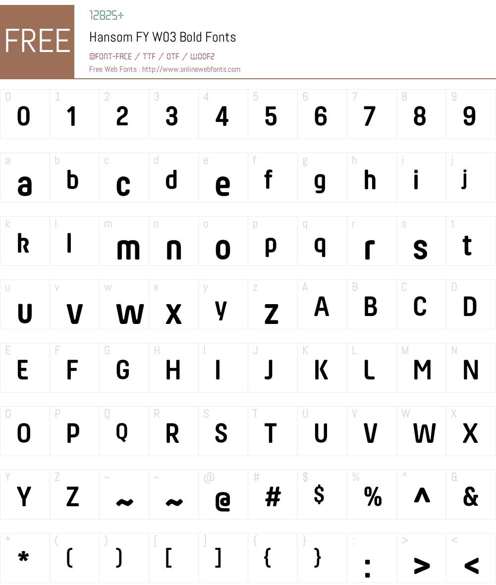 Hansom FY Font Screenshots