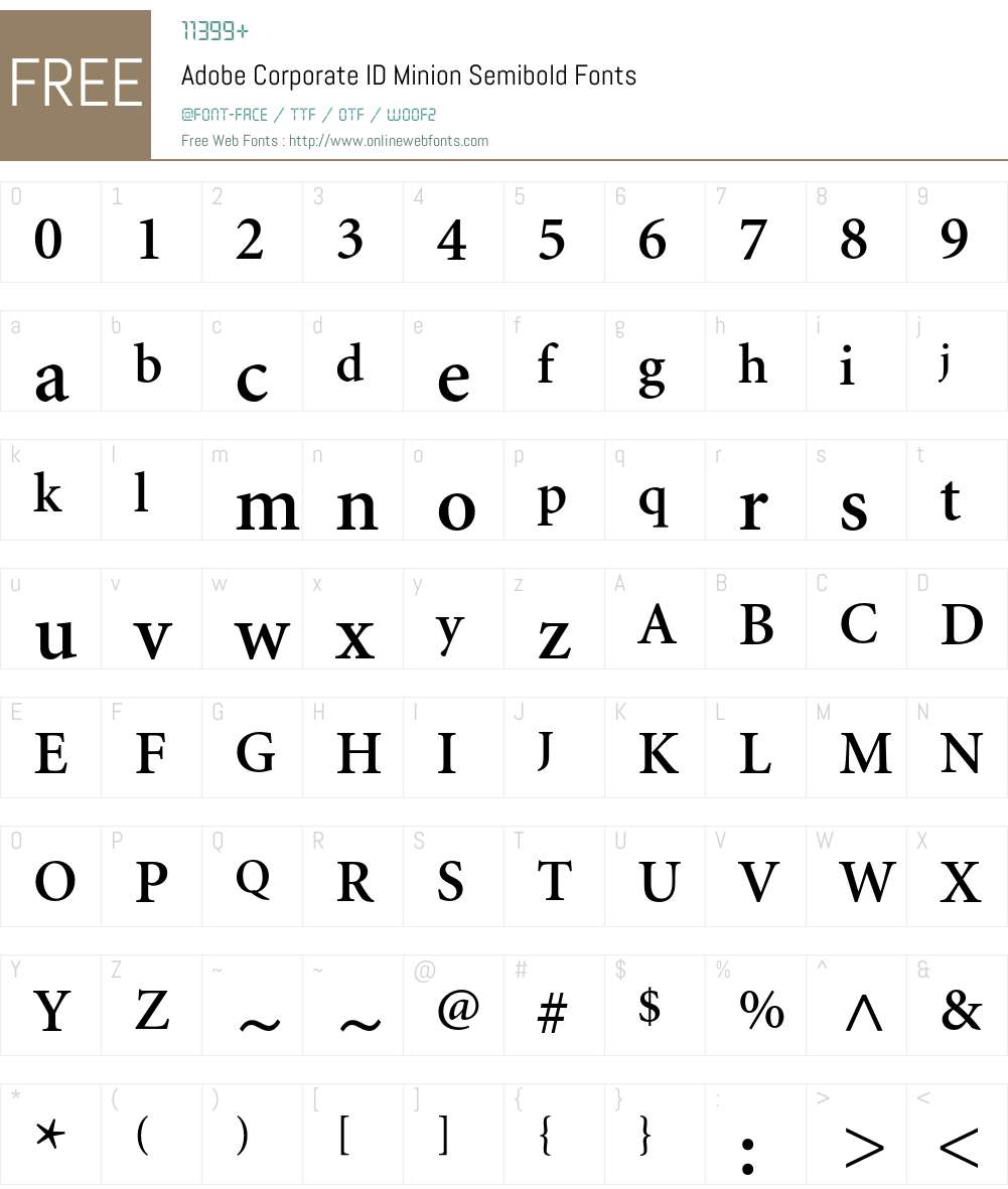 Adobe Corporate ID Font Screenshots