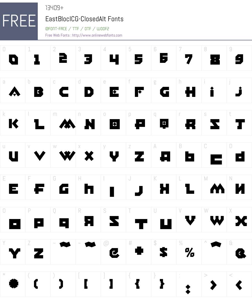 EastBlocICG Font Screenshots