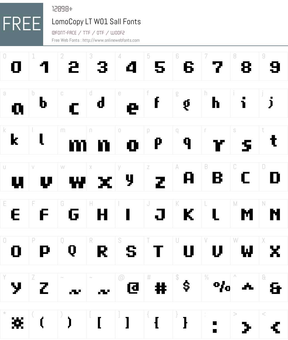LomoCopyLTW01-Sall Font Screenshots