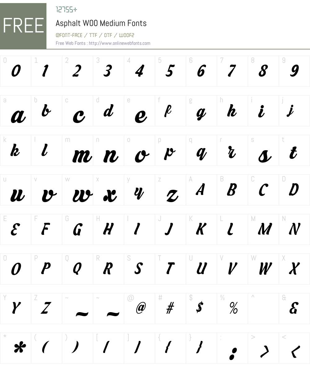 Asphalt Font Screenshots