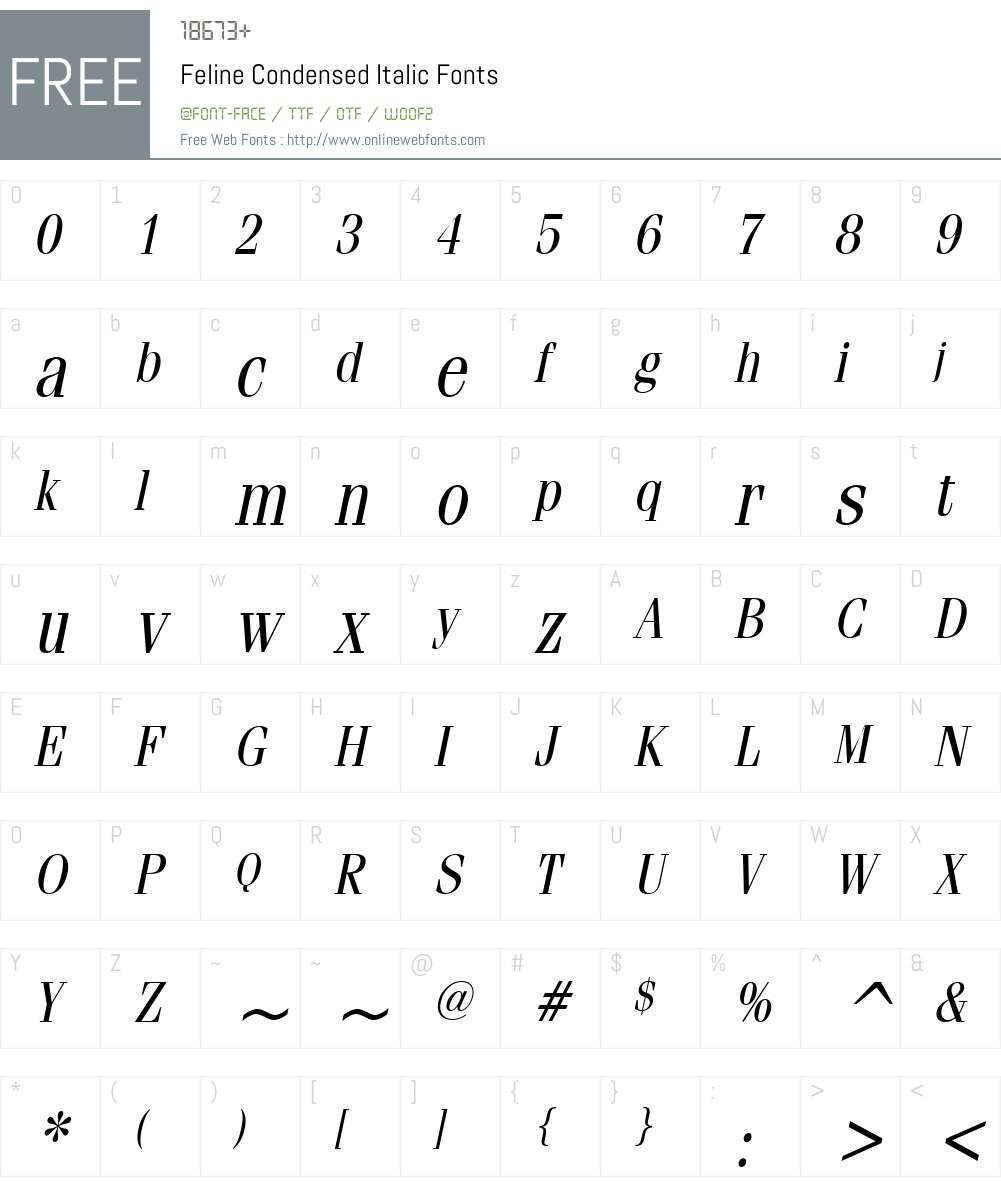 Feline Condensed Font Screenshots