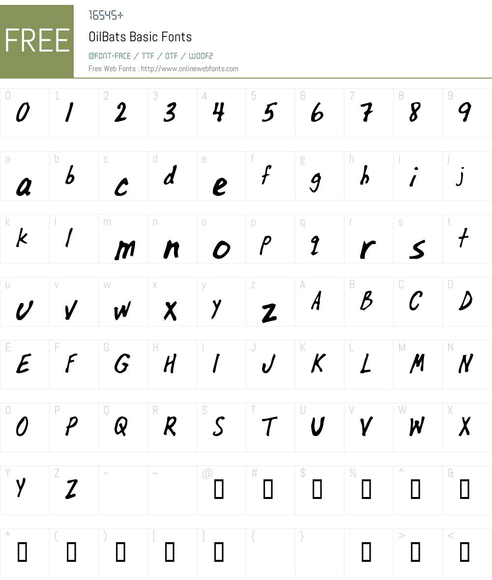 OilBats Font Screenshots