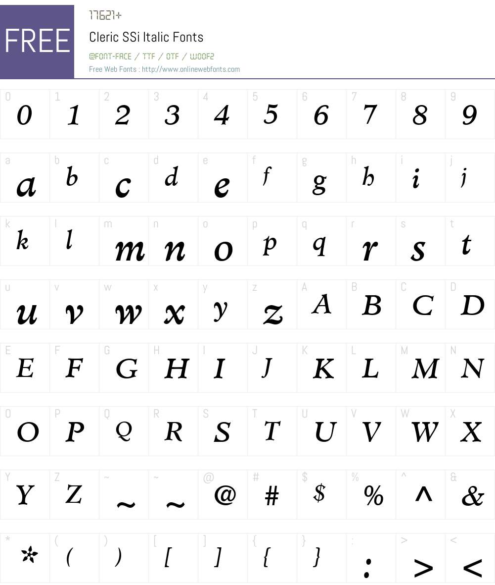 Cleric SSi Font Screenshots