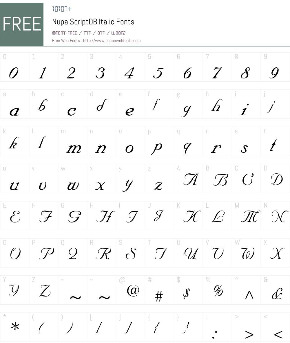 NupalScriptDB Font Screenshots