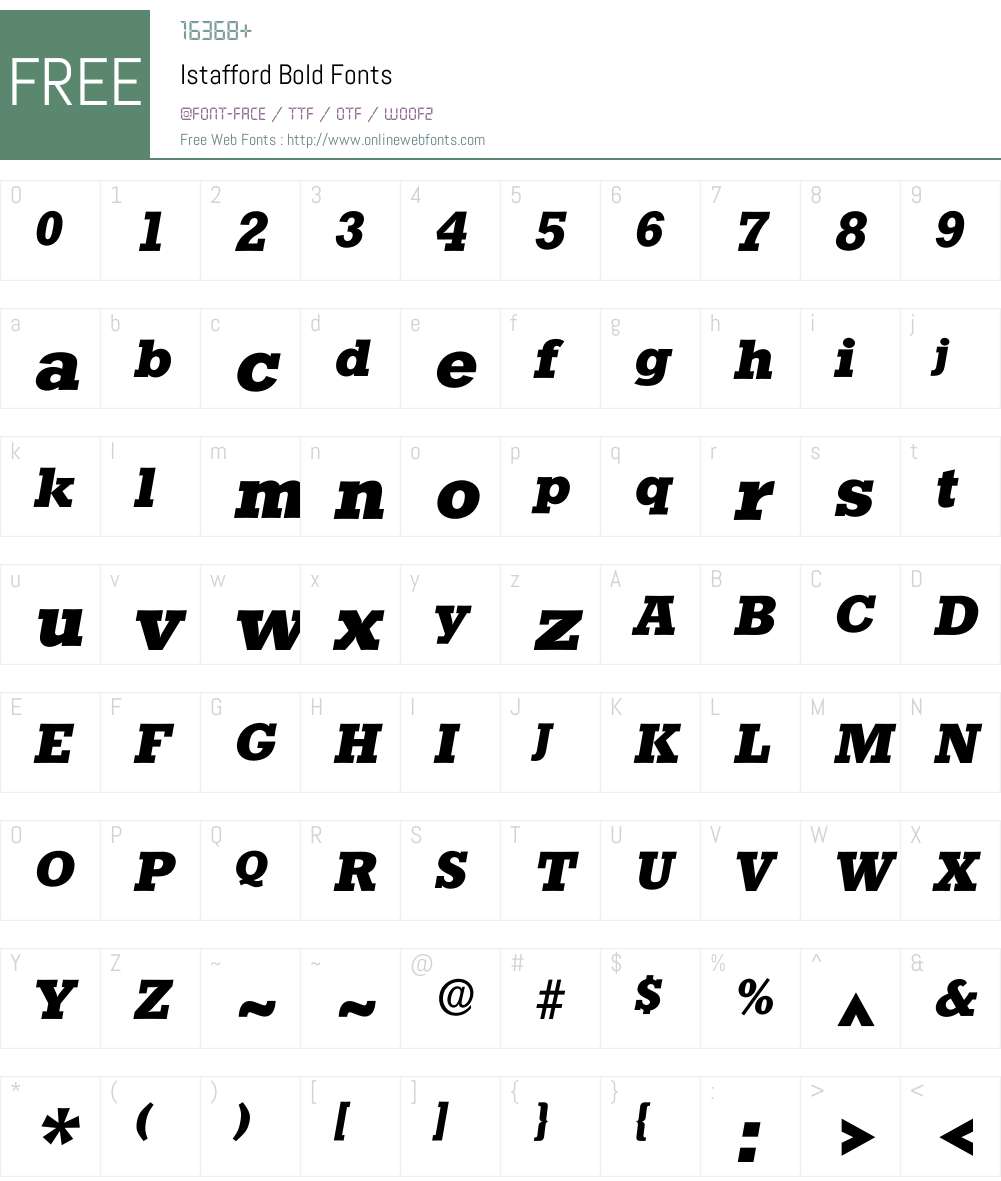 Istafford Font Screenshots