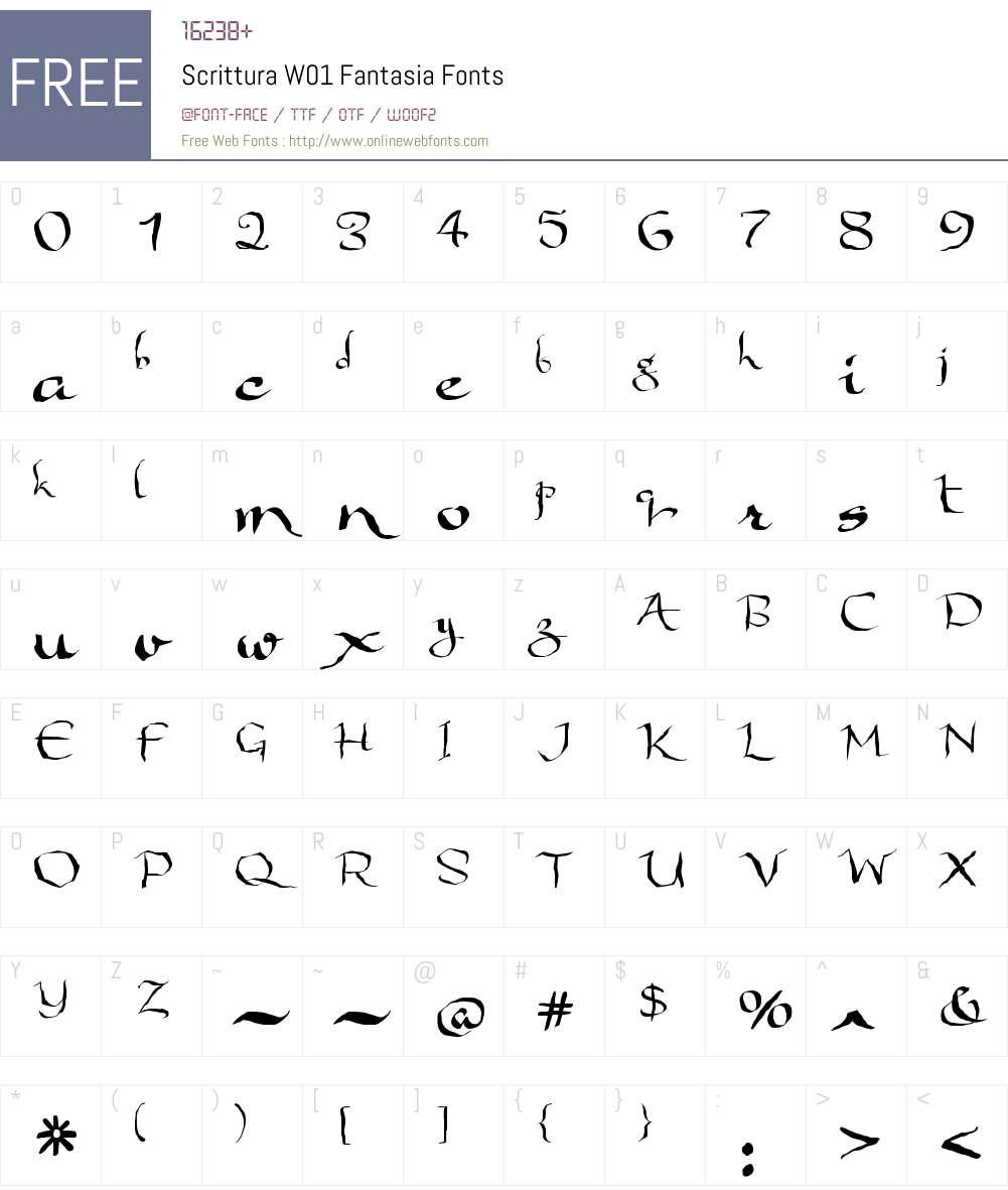ScritturaW01-Fantasia Font Screenshots