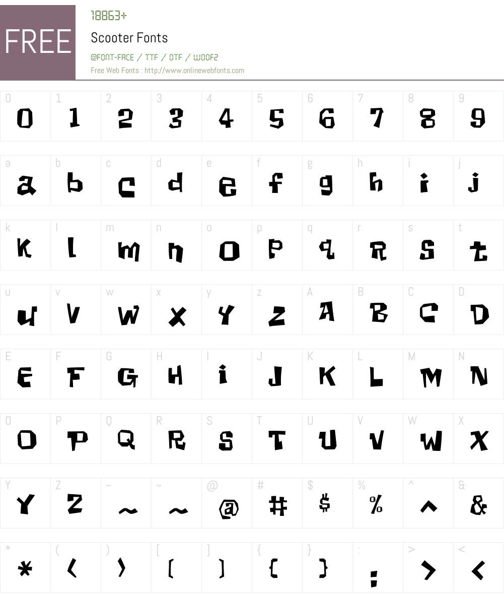Scooter Font Screenshots