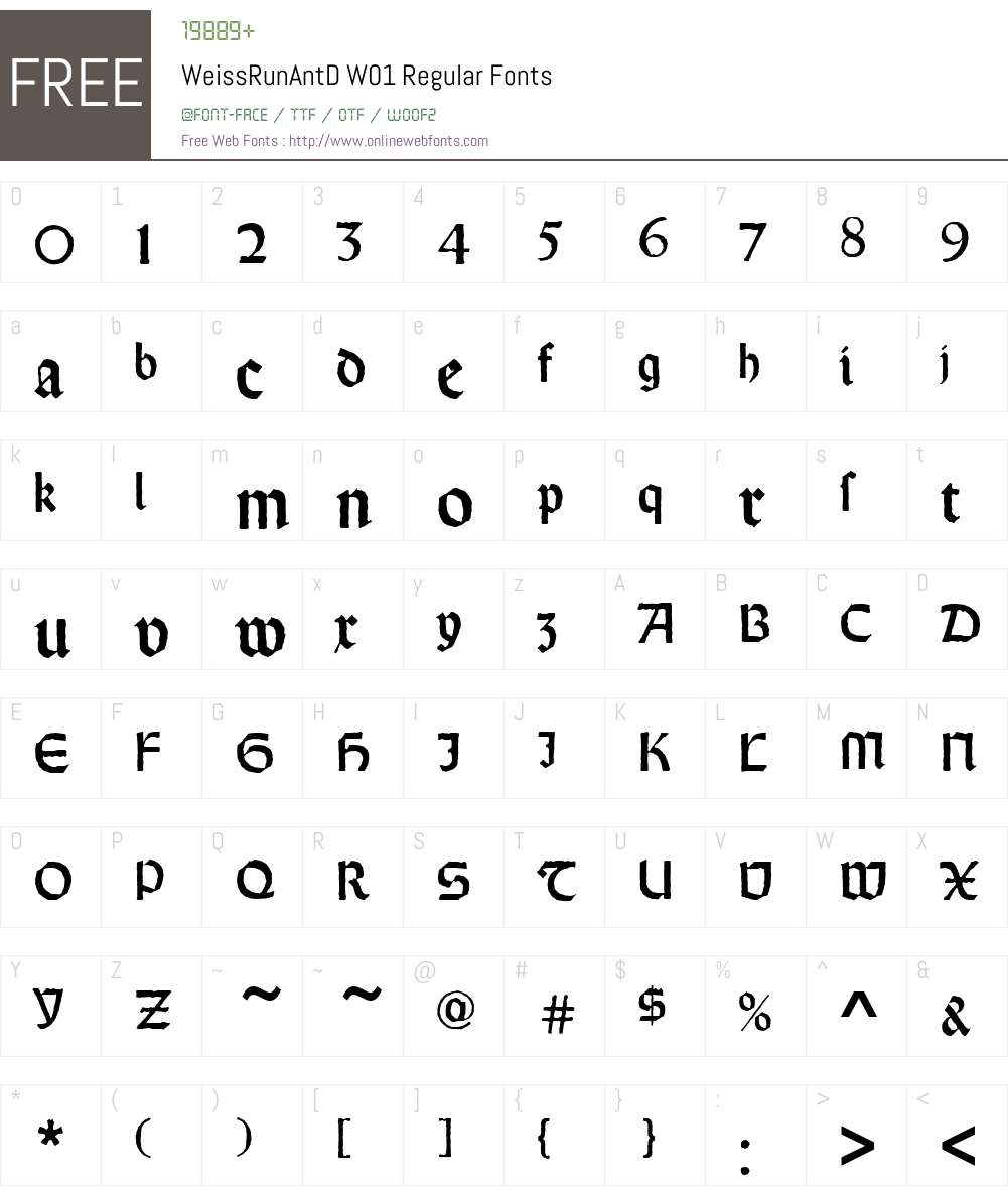 Weiß Rundgotisch Font Screenshots