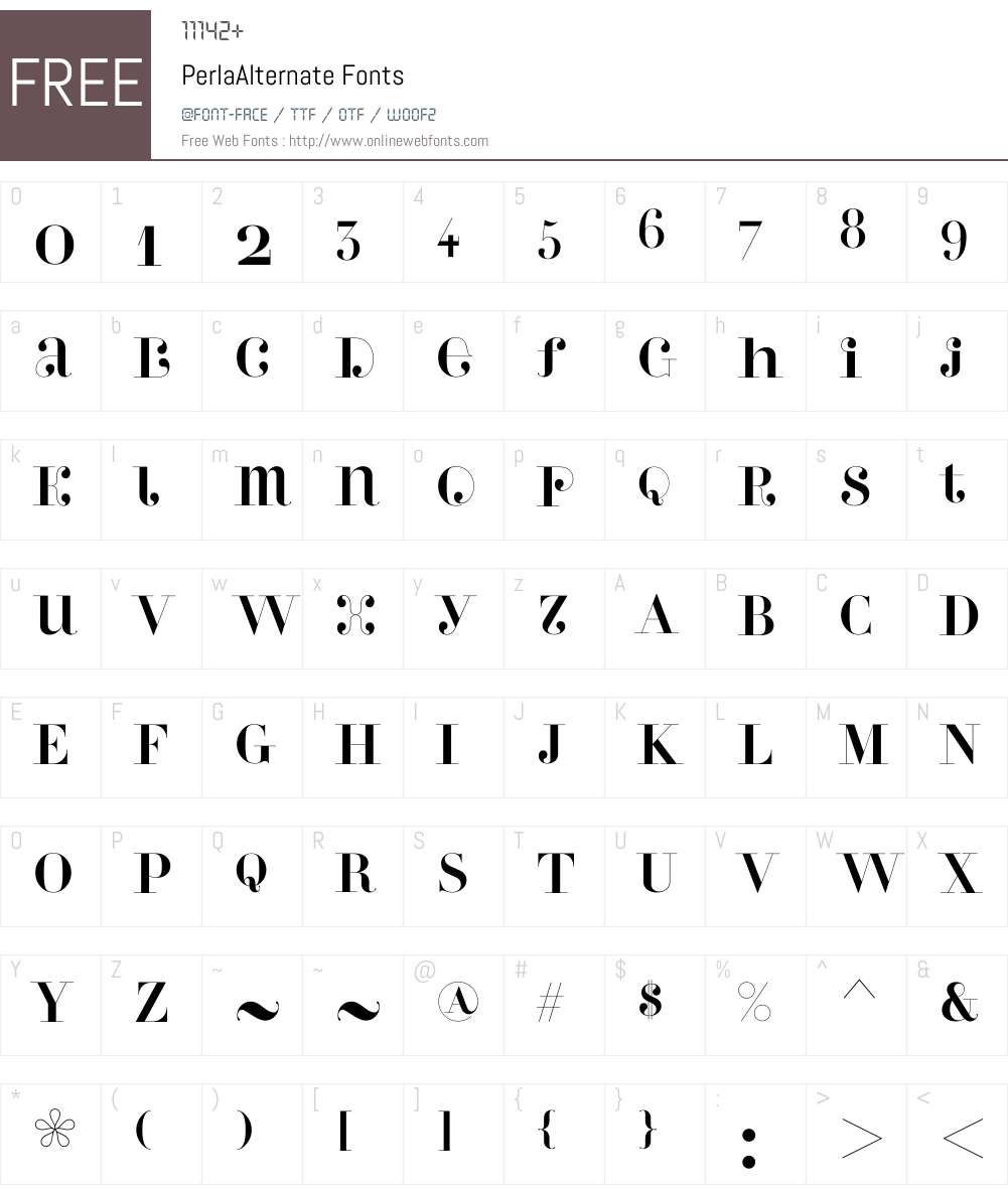 PerlaAlternate Font Screenshots