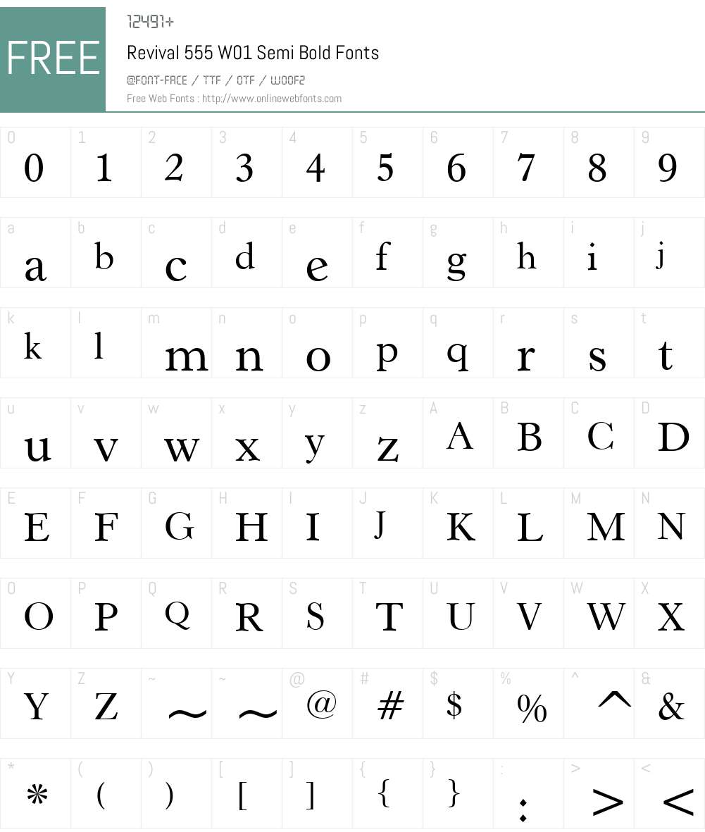 Revival555W01-SemiBold Font Screenshots