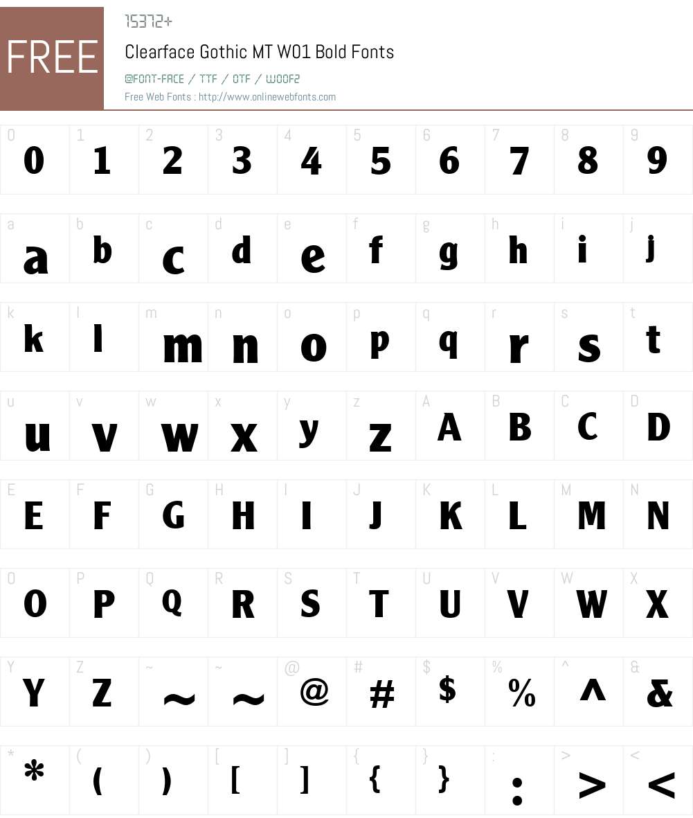 ClearfaceGothicMTW01-Bold Font Screenshots