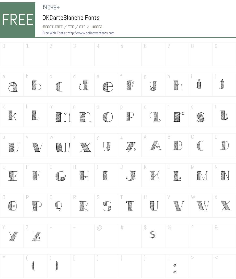 DK Carte Blanche Font Screenshots