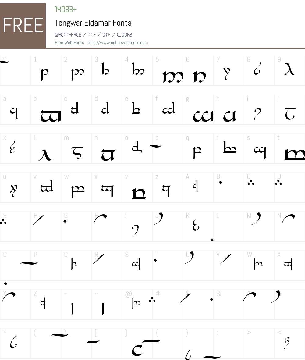 Tengwar Eldamar Font Screenshots