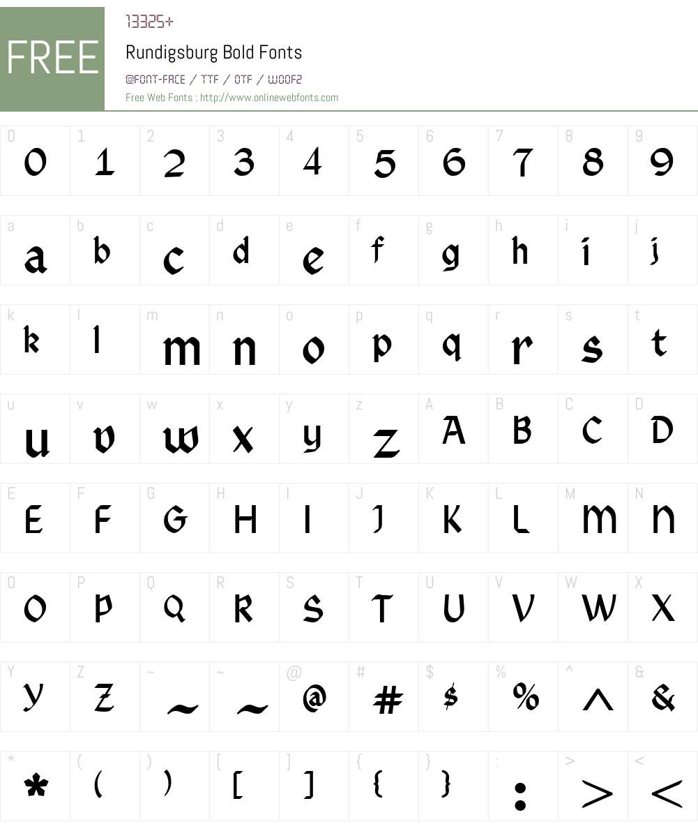 Rundigsburg Font Screenshots