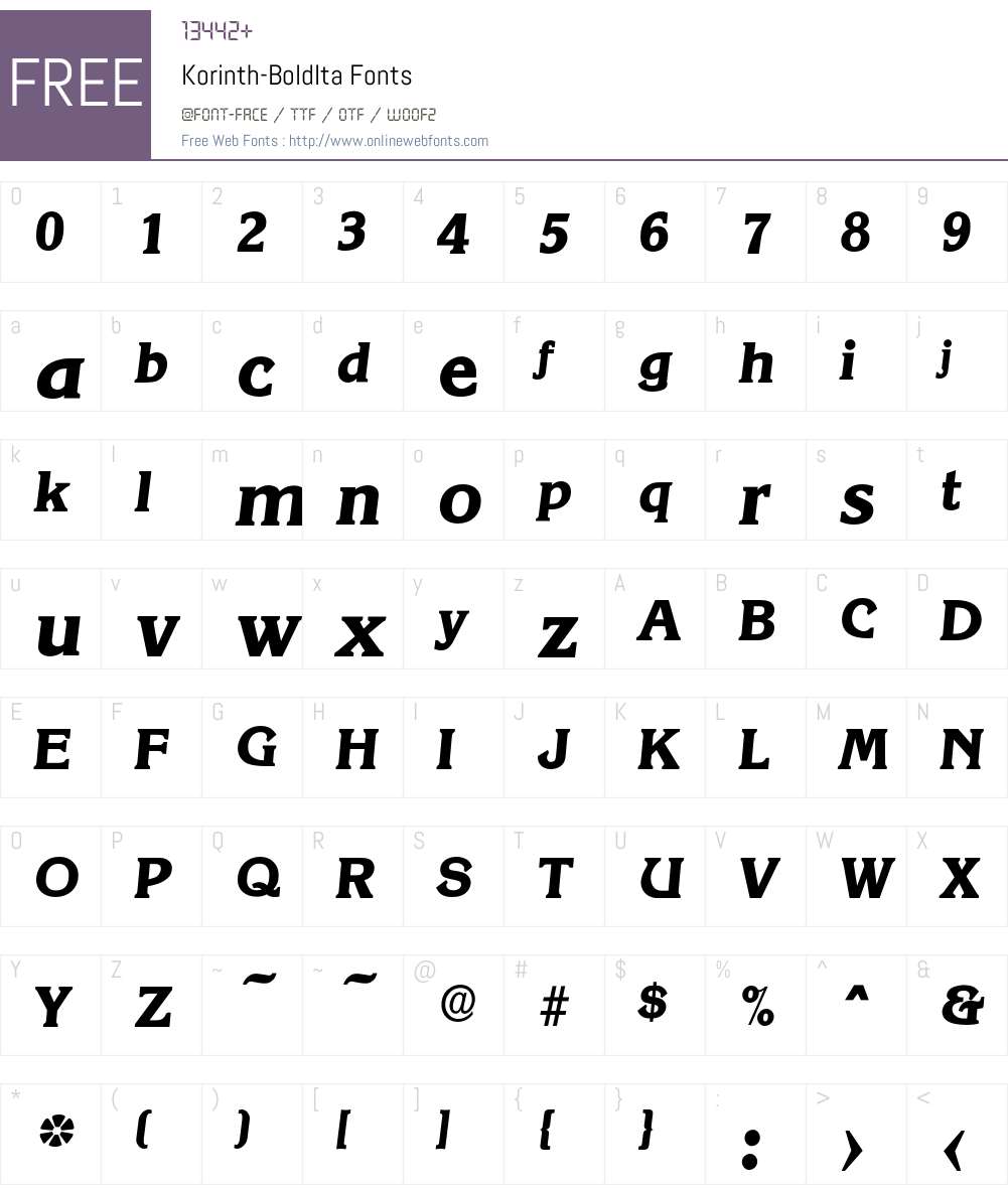 Korinth-BoldIta Font Screenshots