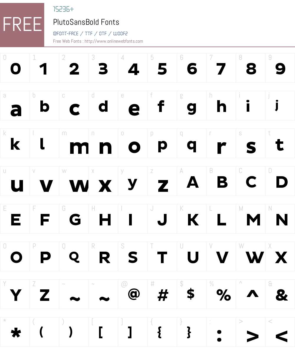 Pluto Sans Bold Font Screenshots