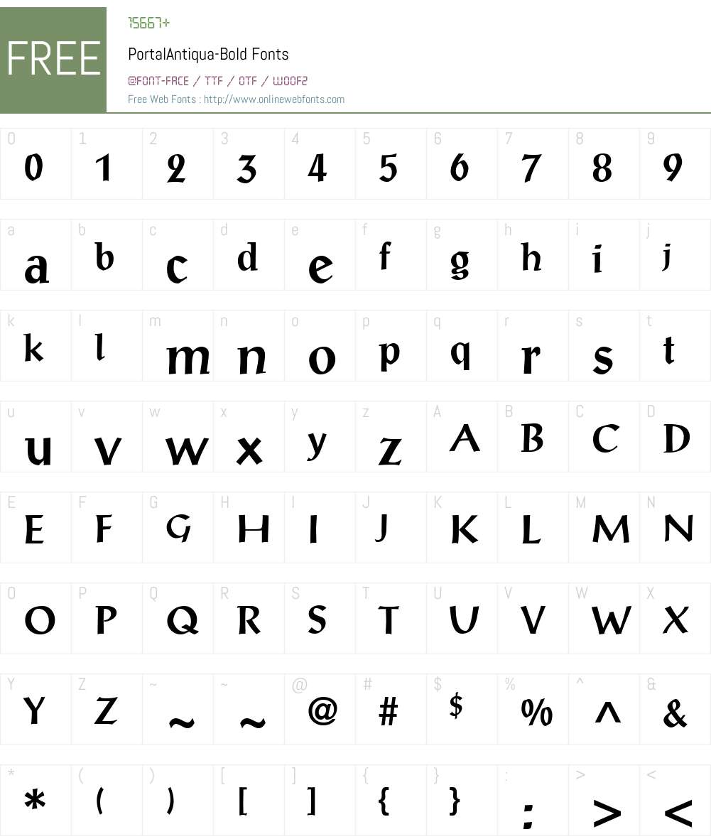 PortalAntiqua Font Screenshots