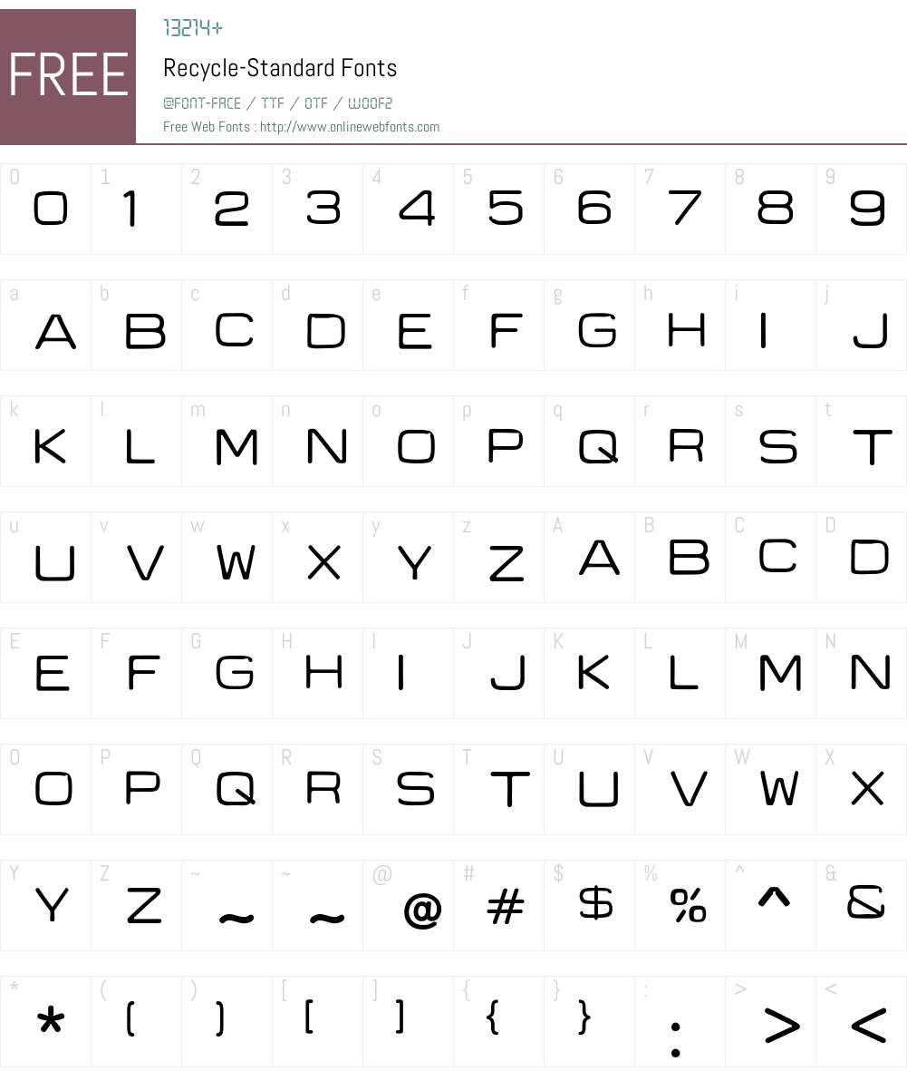 Recycle Font Screenshots