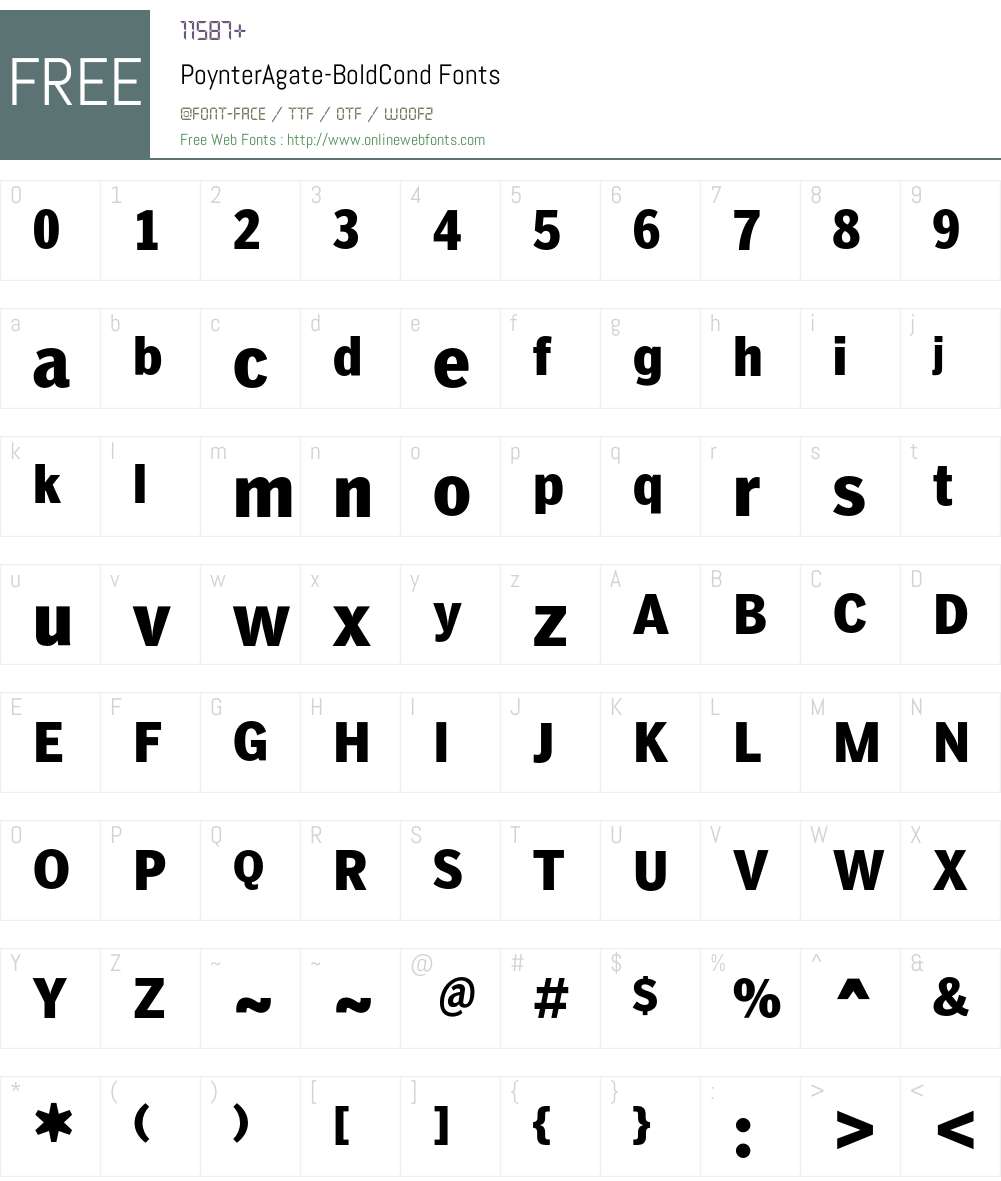 PoynterAgate Font Screenshots