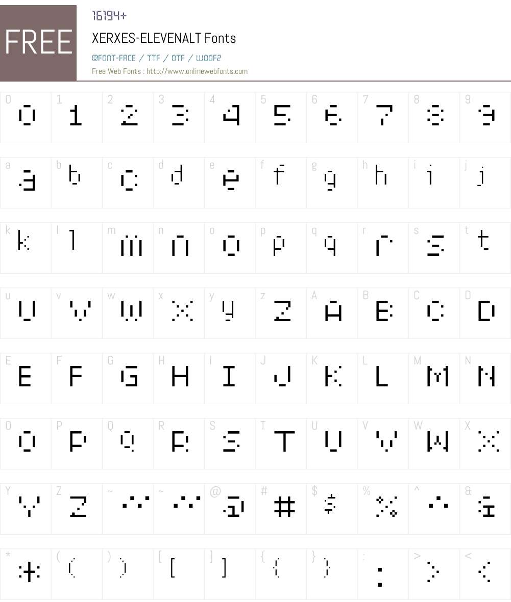 XERXES Font Screenshots