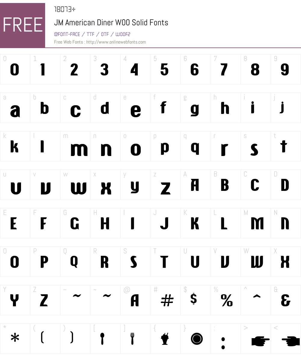 JM American Diner Font Screenshots