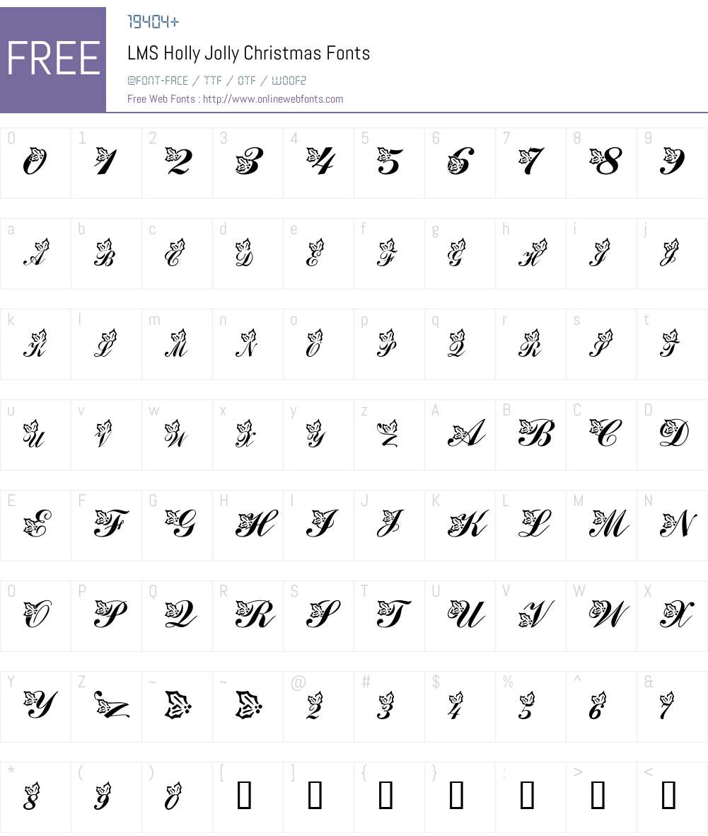 LMS Holly Jolly Christmas Font Screenshots