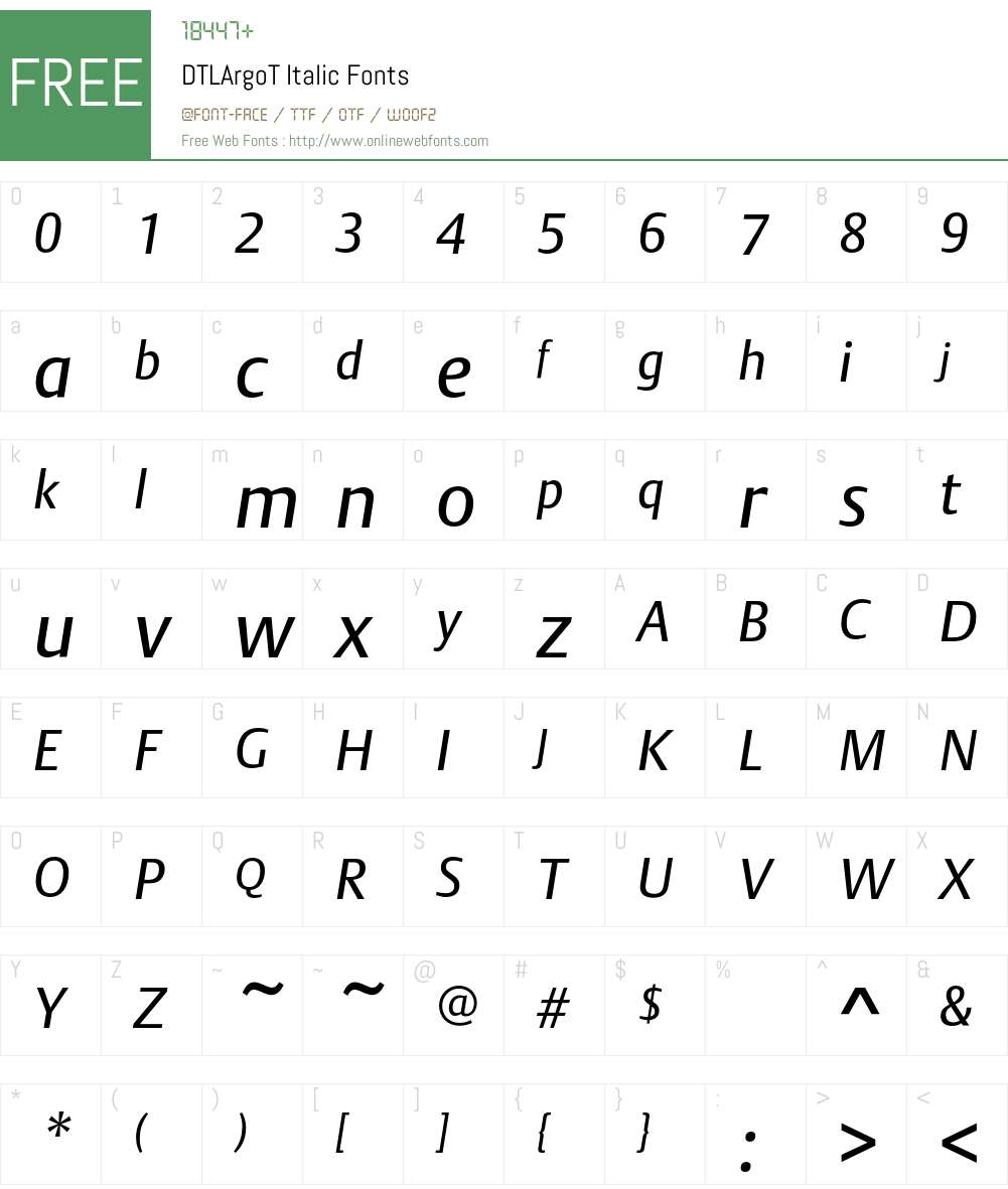 DTL Argo Font Screenshots