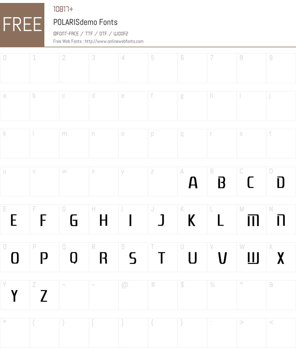 POLARISdemo Font Screenshots