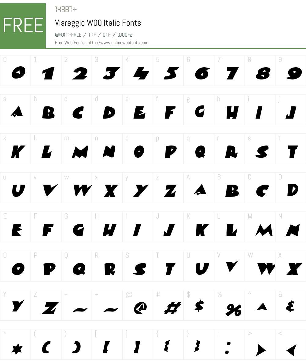 ViareggioW00-Italic Font Screenshots