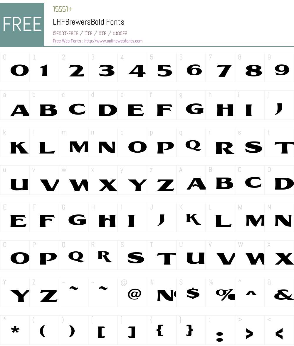 LHFBrewersBold Font Screenshots