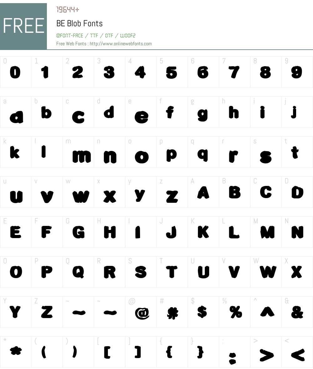 BE Blob Font Screenshots