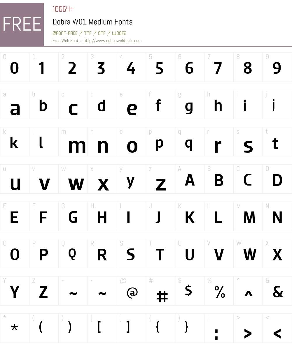 DobraW01-Medium Font Screenshots