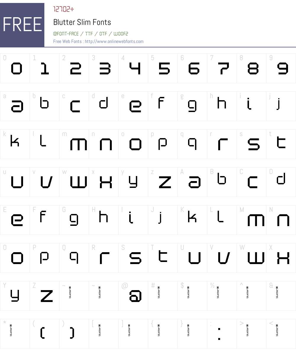 Blutter Slim Font Screenshots