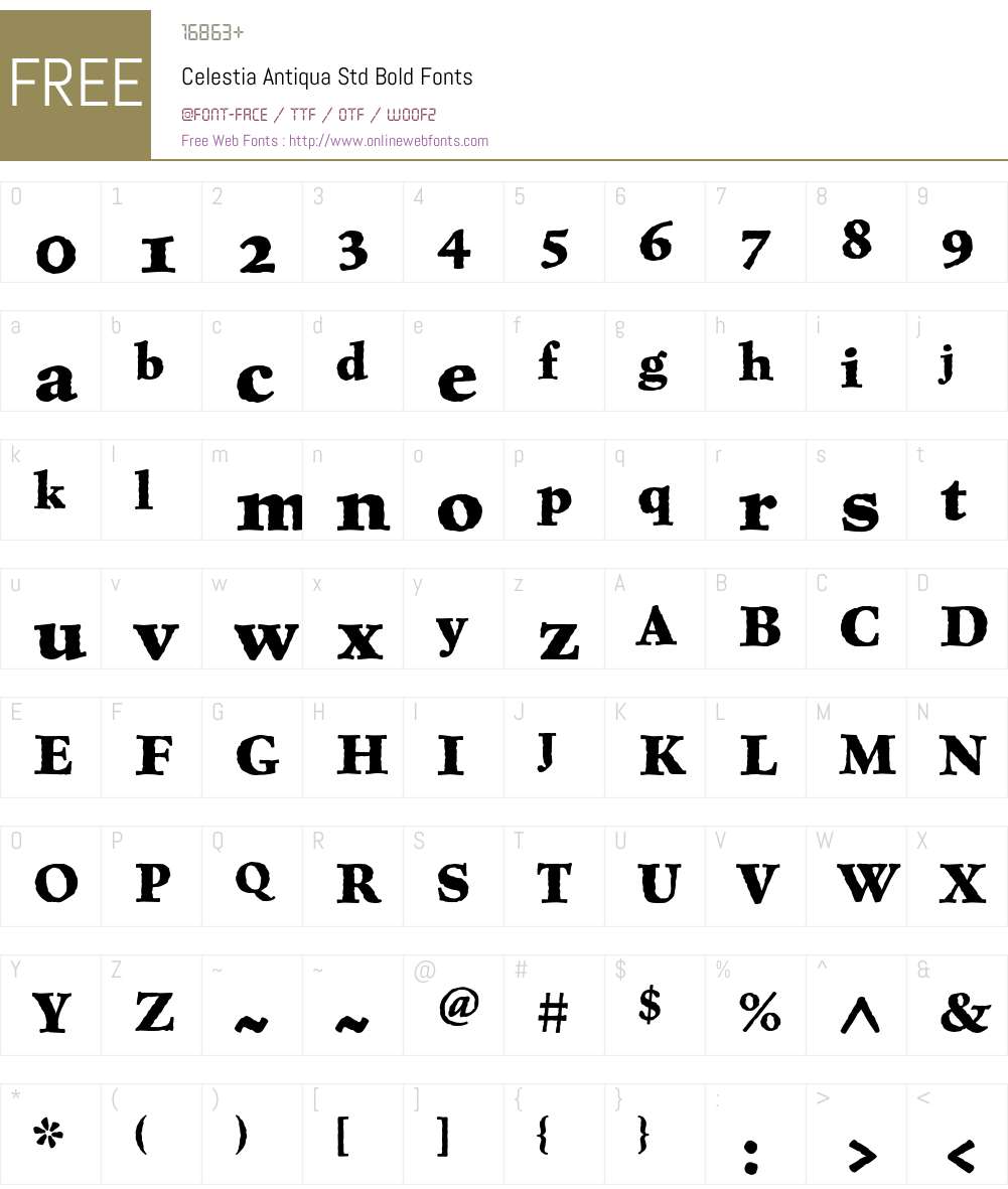 Celestia Antiqua Std Font Screenshots