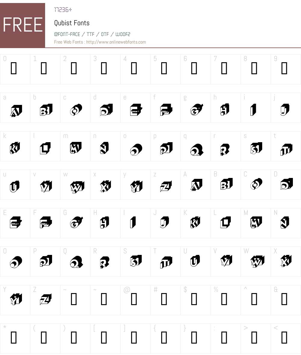 Qubist Font Screenshots