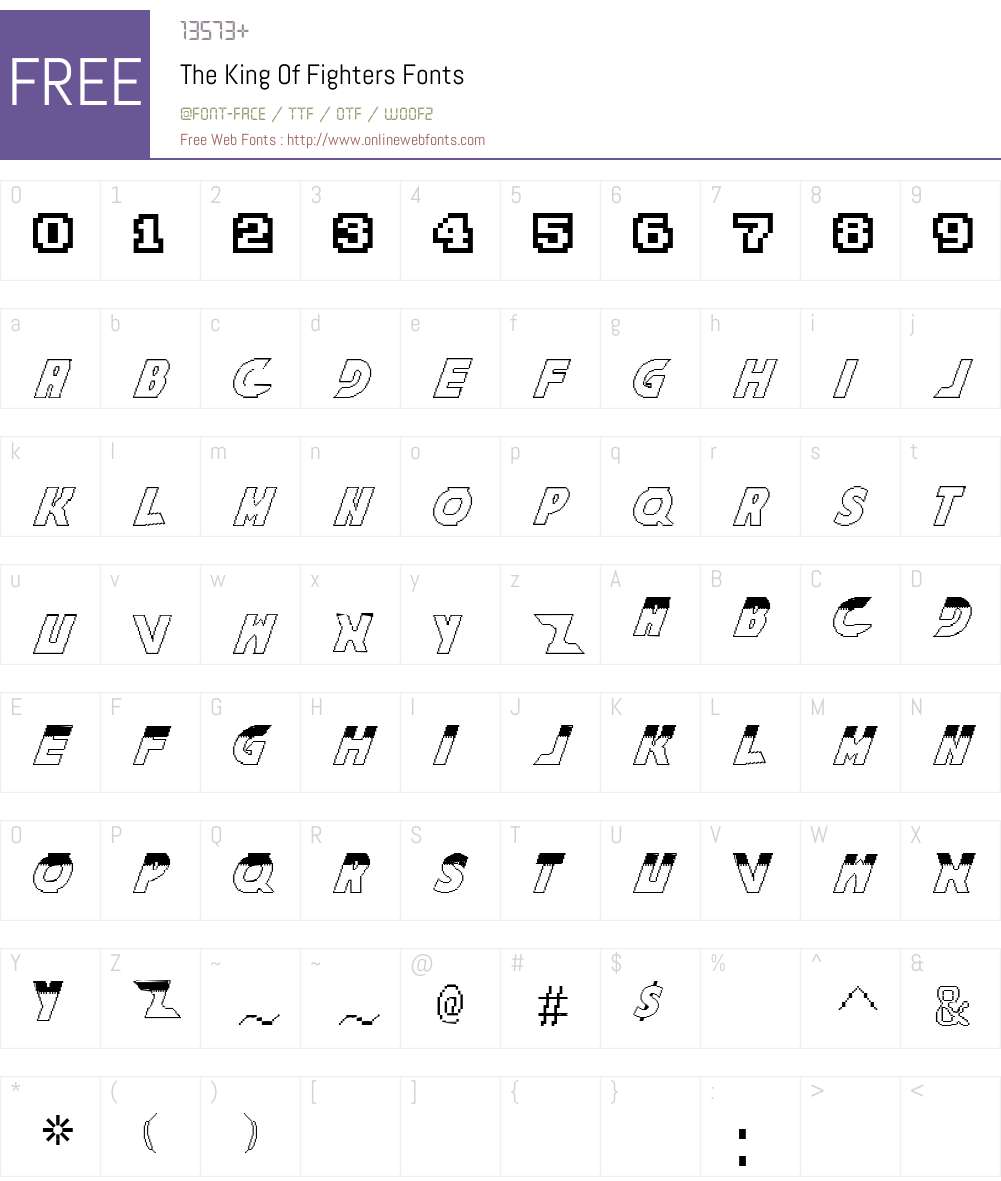 The King Of Fighters Family Font Screenshots