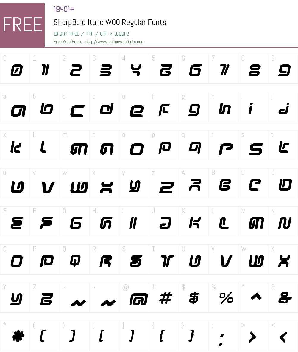 SharpBold Italic Font Screenshots