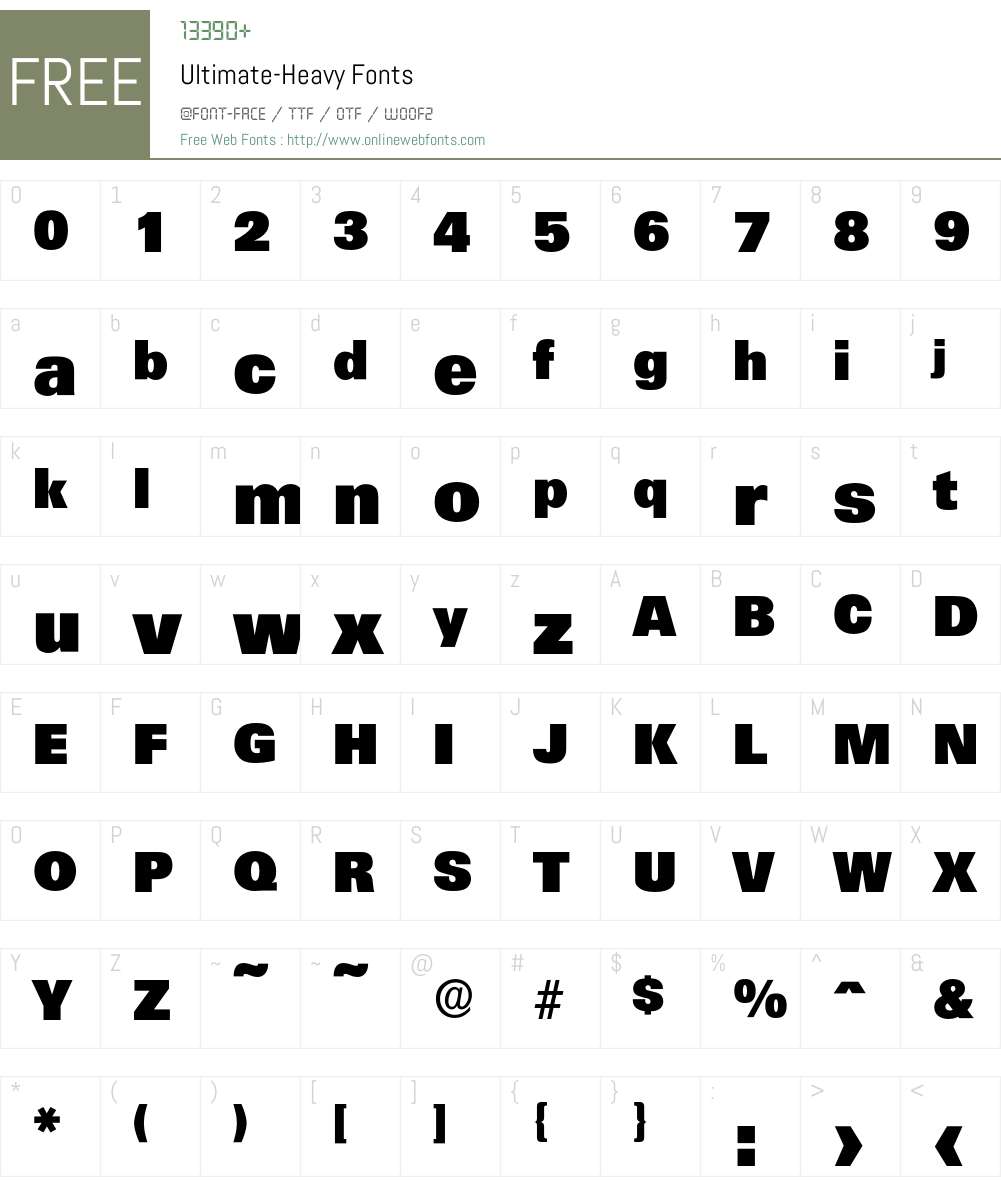 Ultimate-Heavy Font Screenshots