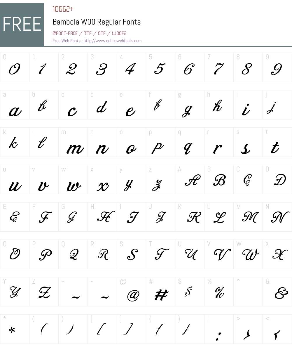 BambolaW00-Regular Font Screenshots