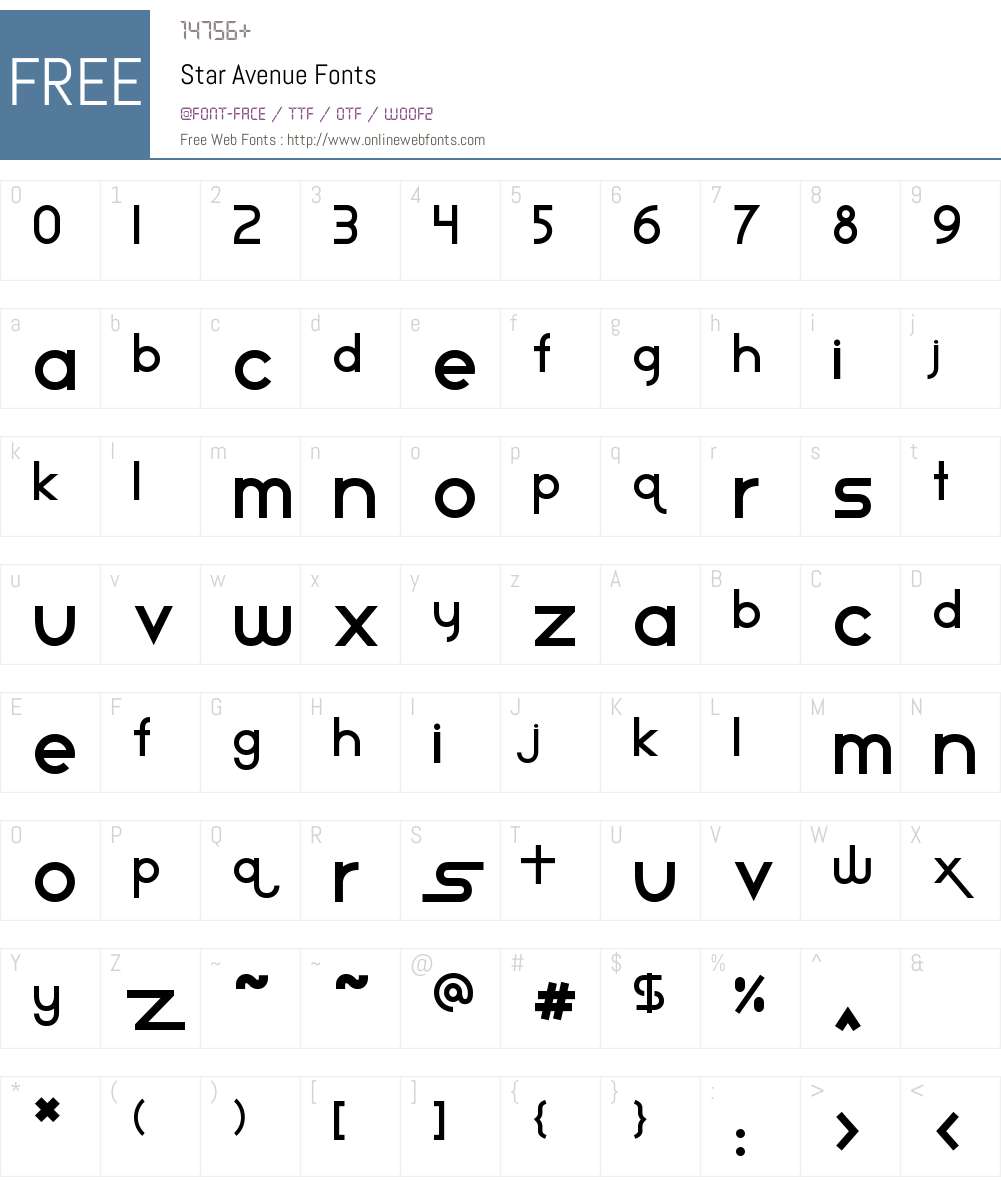 Star Avenue Font Screenshots