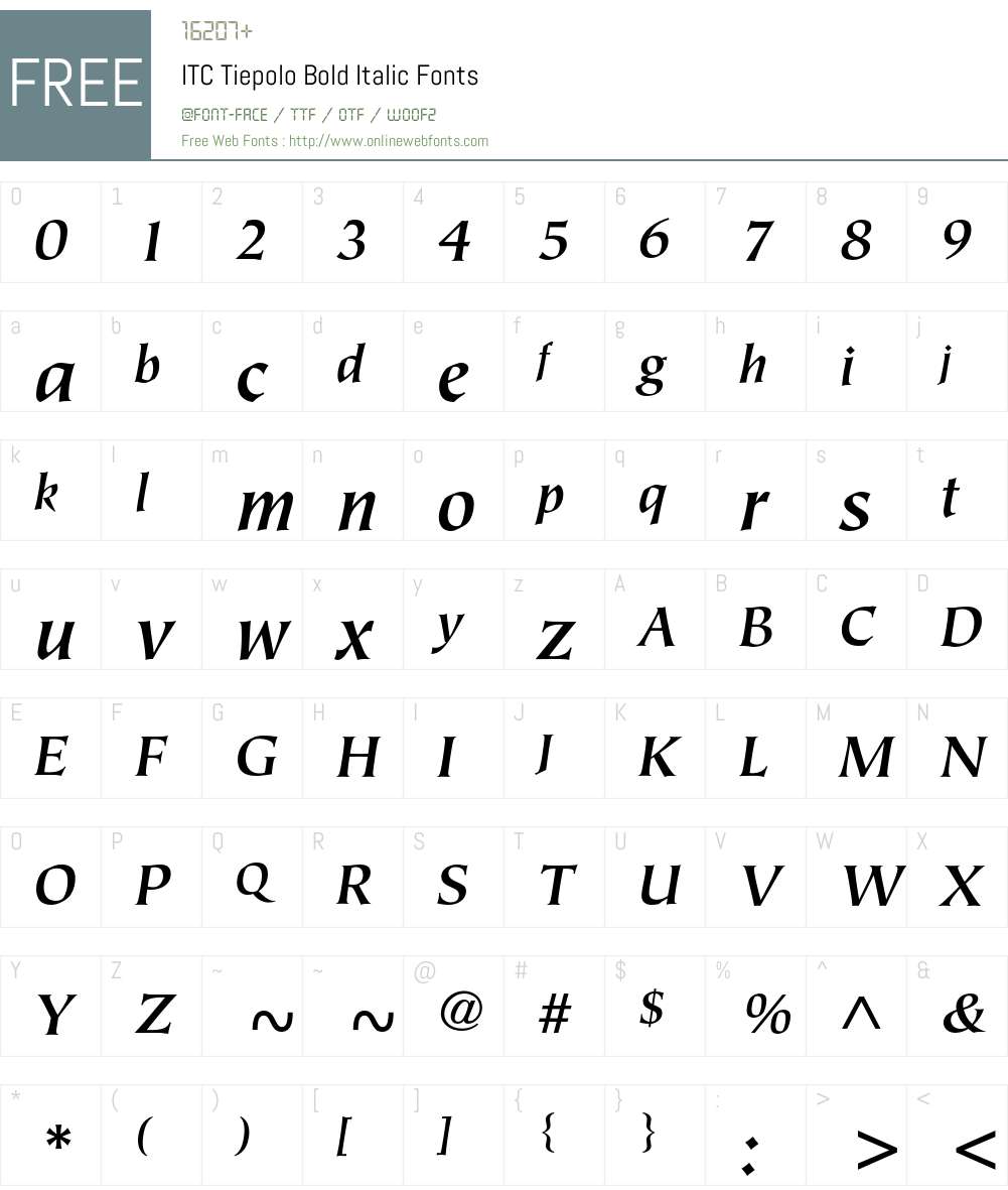 ITC Tiepolo Font Screenshots