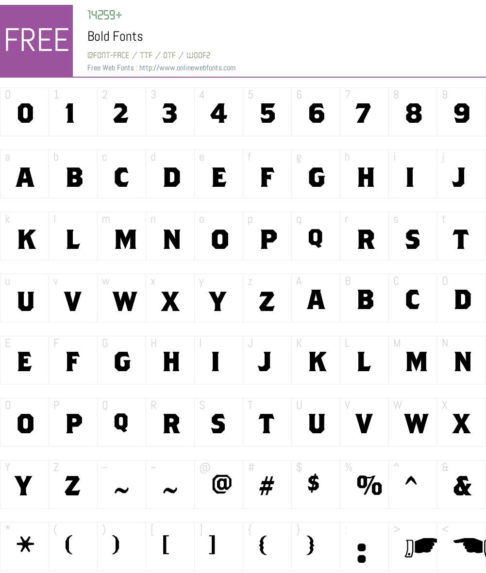 . Font Screenshots