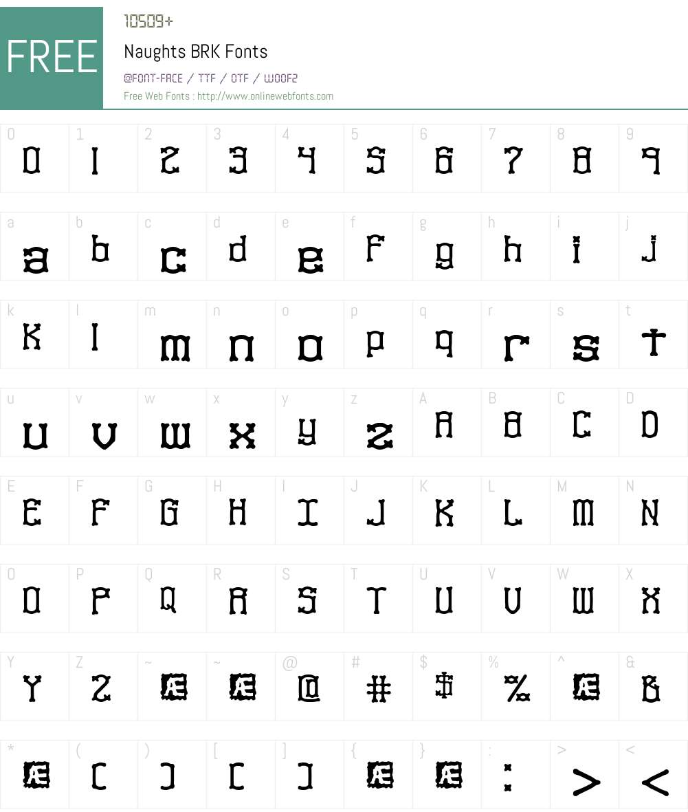 Naughts BRK Font Screenshots