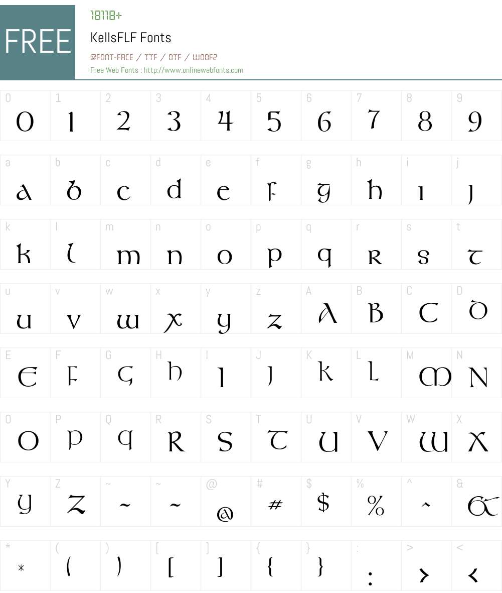KellsFLF Font Screenshots