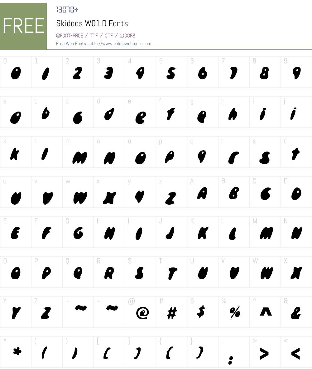 SkidoosW01-D Font Screenshots