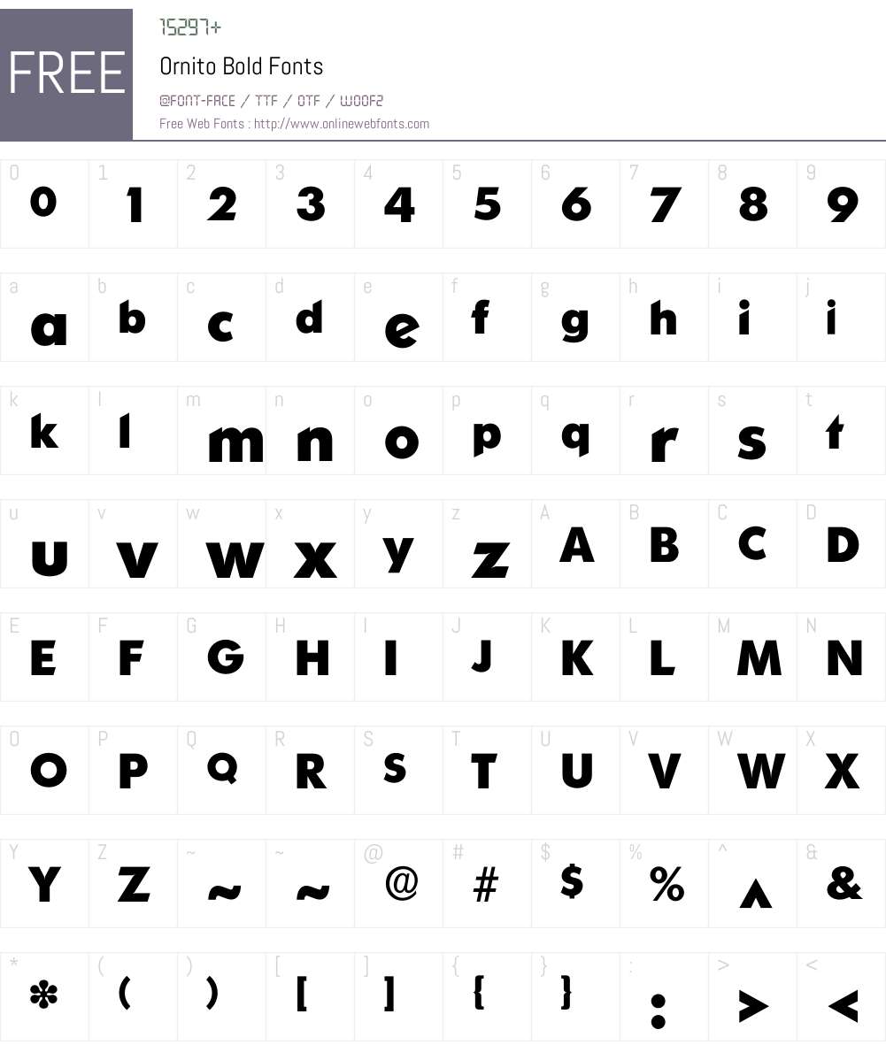 Ornito Font Screenshots