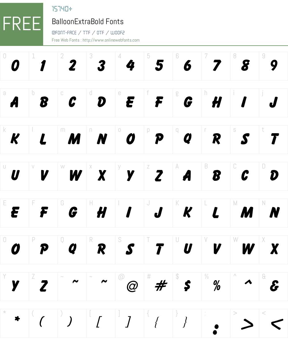 Balloon Font Screenshots