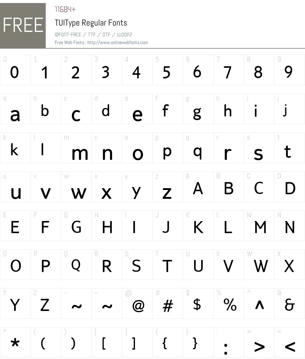 TUIType Font Screenshots