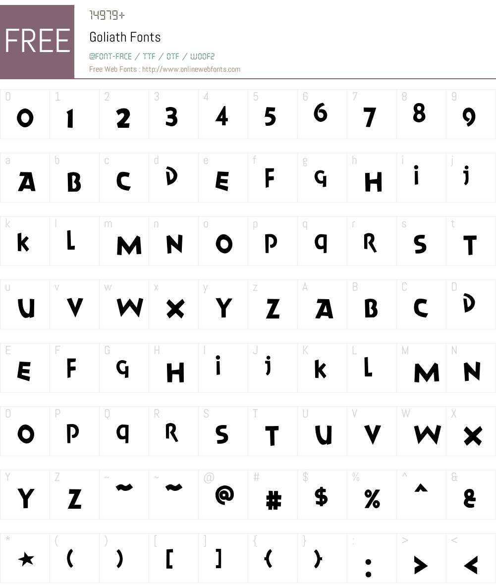 Goliath Font Screenshots
